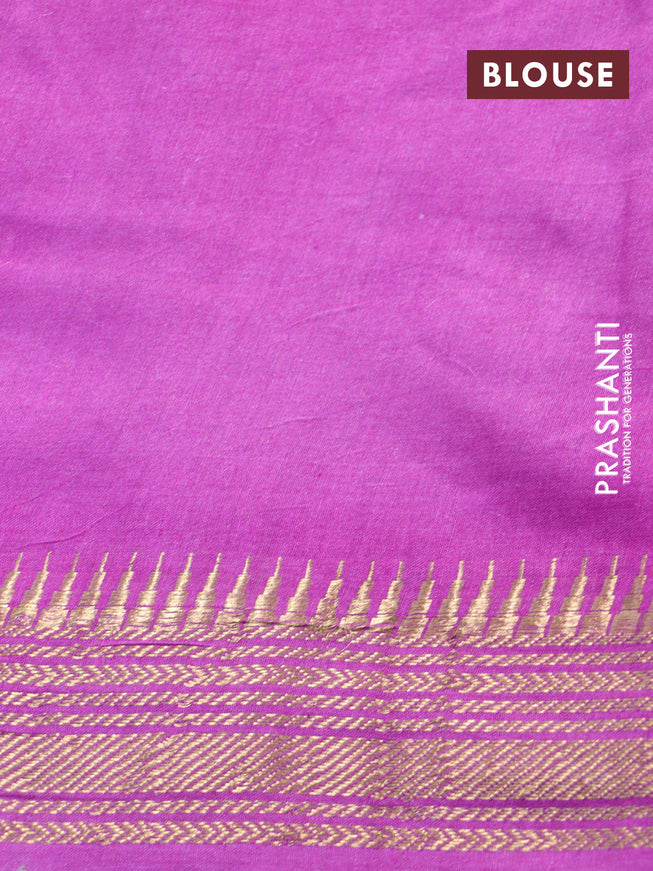 Munga tussar silk saree brown shade and pink with butta prints and zari woven border