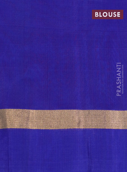 Kora silk cotton saree pink and blue with zari woven buttas and zari woven simple border