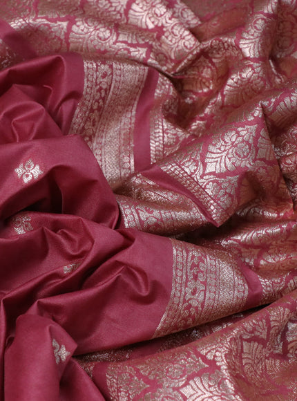 Banarasi semi katan silk saree pastel pink with allover zari weaves and zari woven border