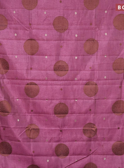 Semi raw silk saree mild purple with thread & zari woven buttas and woven border