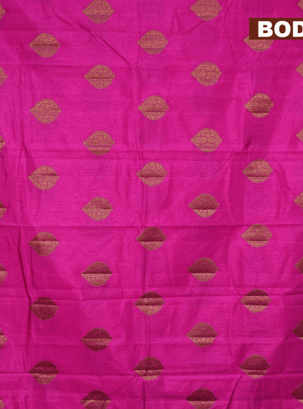 Semi raw silk saree pink with zari woven buttas and small zari woven border