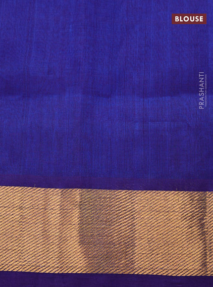 Silk cotton saree pink and blue with zari woven buttas and zari woven border