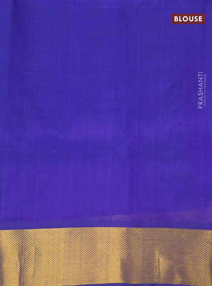 Silk cotton saree green and blue with zari woven buttas and zari woven border