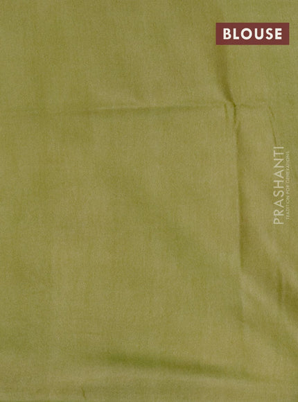 Bamboo silk saree pastel green and sap green with allover tie & dye prints & thread stripe pattern in borderless style