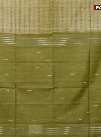 Bamboo silk saree elaichi green and sap green with allover tie & dye prints sequin work in borderless style