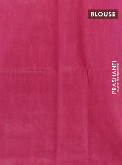 Bamboo silk saree pink and dark magenta with allover tie & dye prints & thread weaves in borderless style