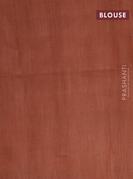 Bamboo silk saree rust shade and brown with allover tie & dye prints & thread weaves in borderless style