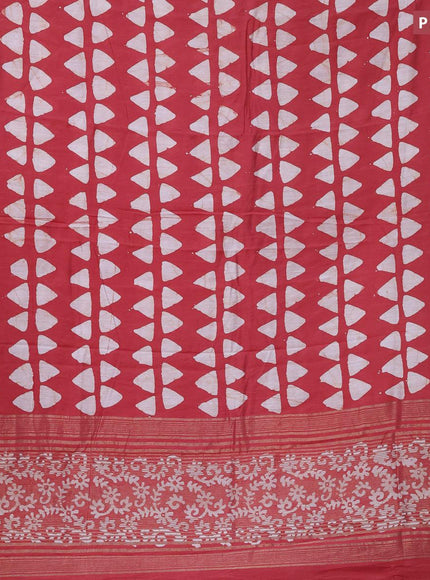 Semi gadwal saree maroon with allover batik buttas prints and zari woven border