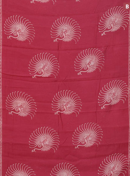 Semi gadwal saree maroon with butta prints and zari woven border