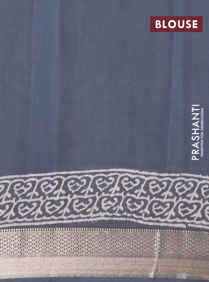 Semi gadwal saree grey with butta prints and zari woven border