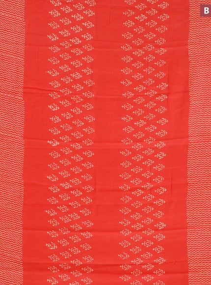 Semi gadwal saree red with allover buttas prints and zari woven border