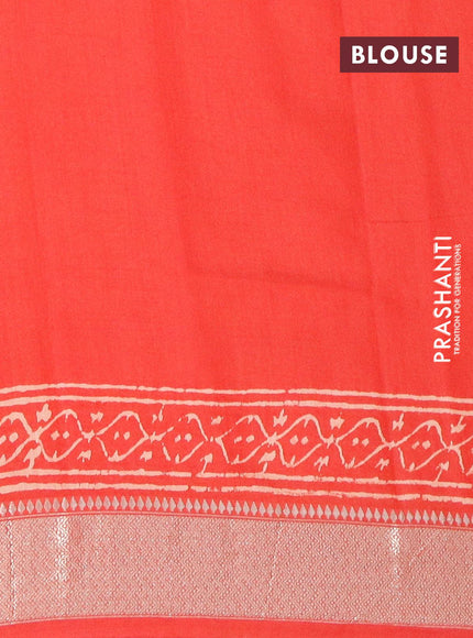 Semi gadwal saree red with allover buttas prints and zari woven border