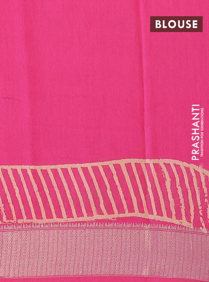 Semi gadwal saree pink with butterfly butta prints and zari woven border