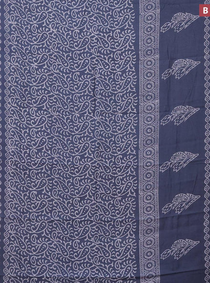 Semi gadwal saree grey shade with floral prints and zari woven border