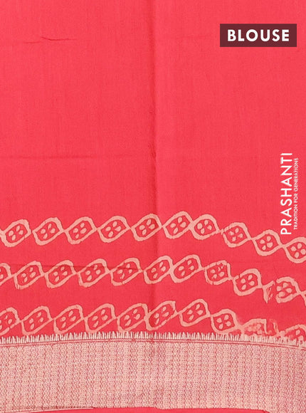 Semi gadwal saree red with floral prints and zari woven border