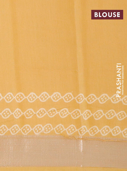 Semi gadwal saree yellow with floral prints and zari woven border