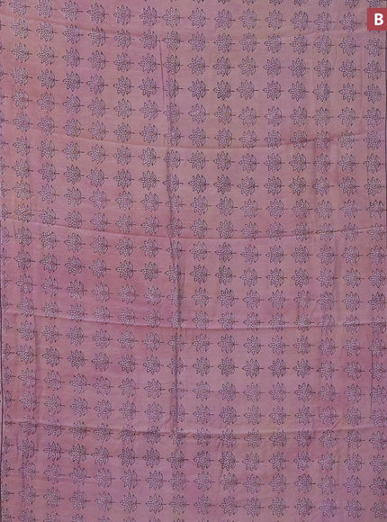 Semi gadwal saree pastel purple with allover floral butta prints and zari woven border