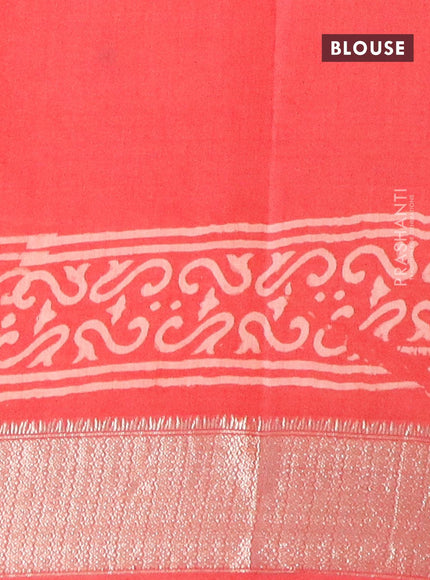 Semi gadwal saree pink shade with allover butta prints and zari woven border