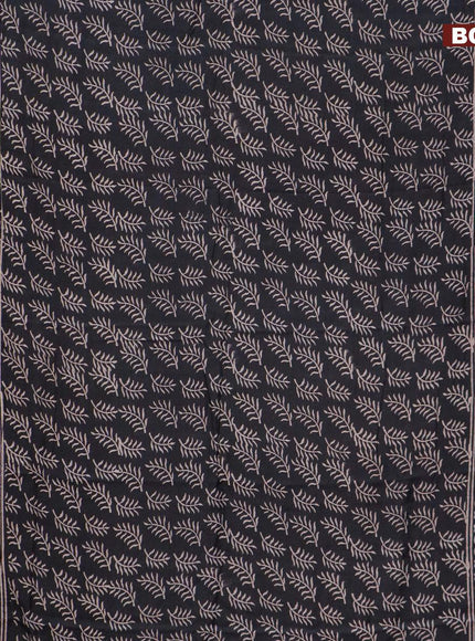 Semi gadwal saree black with allover butta prints and zari woven border