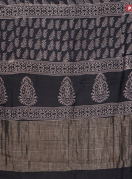 Semi gadwal saree black with allover butta prints and zari woven border