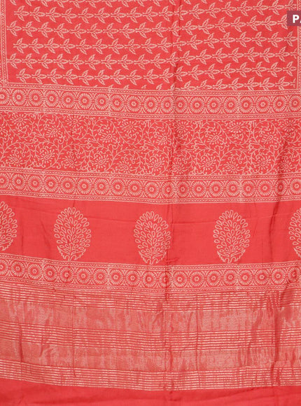 Semi gadwal saree pink shade with allover prints and zari woven border