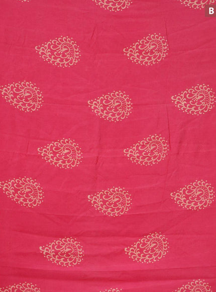 Semi gadwal saree pink with butta prints and zari woven border