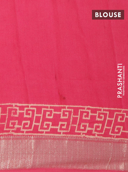 Semi gadwal saree pink with butta prints and zari woven border