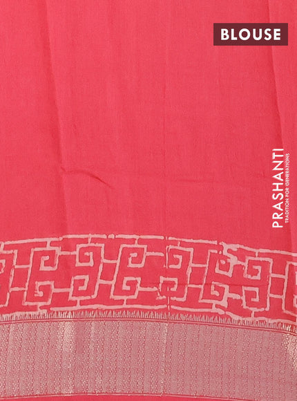 Semi gadwal saree red with butta prints and zari woven border