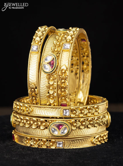 Antique bangle emboss design with kemp and cz stones - {{ collection.title }} by Prashanti Sarees