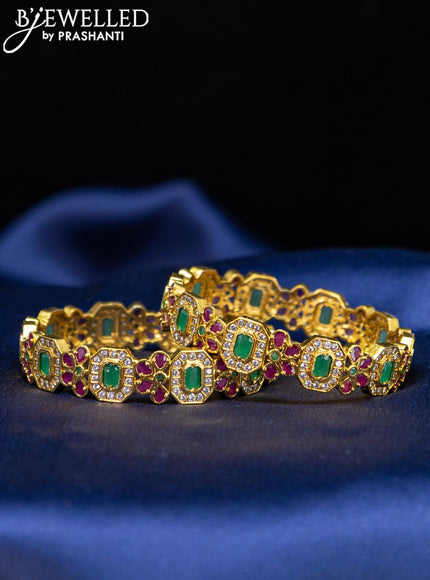 Antique bangle with kemp and cz stones - {{ collection.title }} by Prashanti Sarees