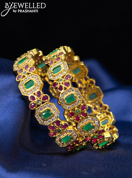 Antique bangle with kemp and cz stones - {{ collection.title }} by Prashanti Sarees