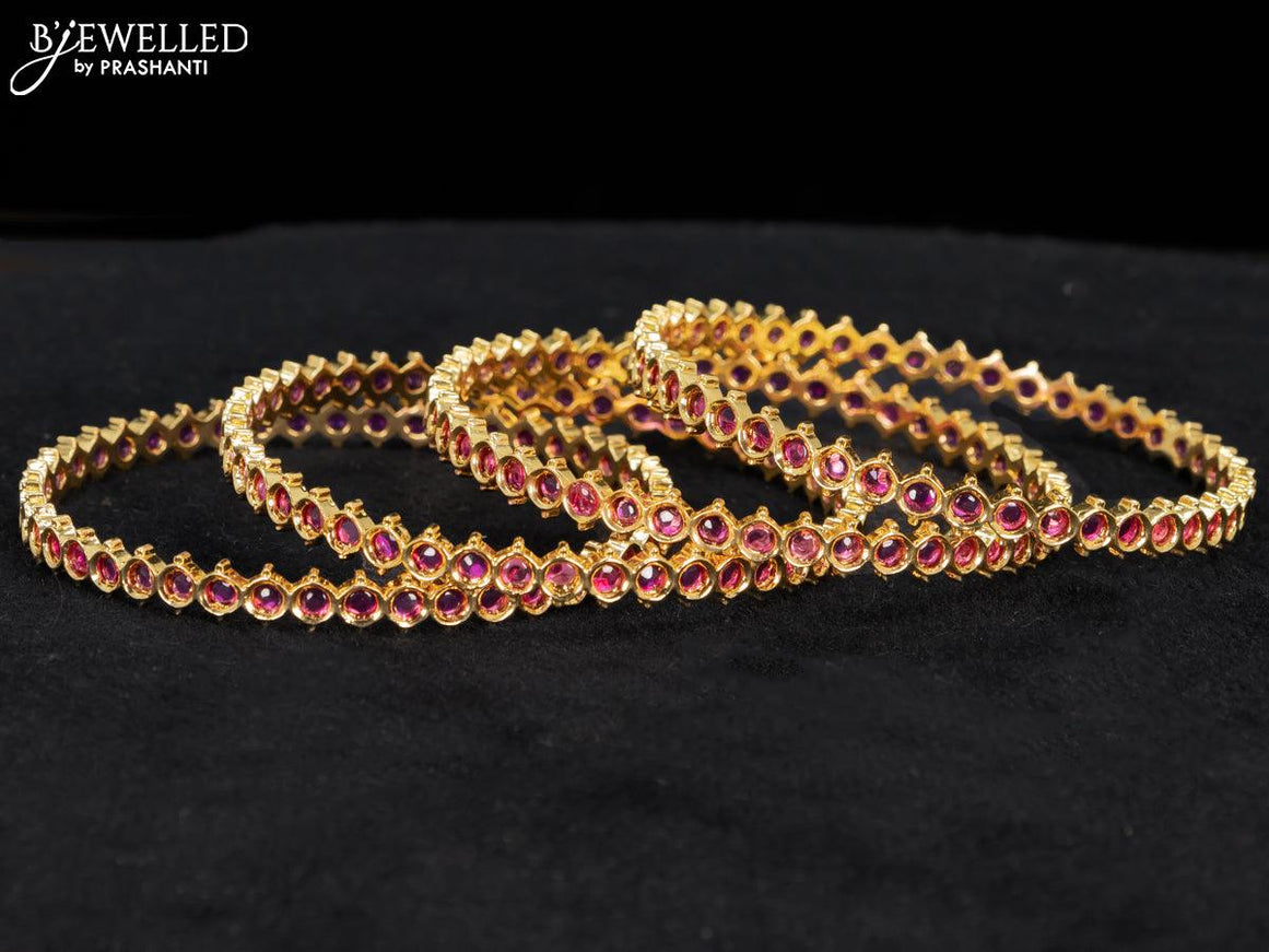 Antique bangles with pink kemp stones - {{ collection.title }} by Prashanti Sarees