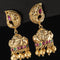 Antique jhumka with kemp stone and golden beads hangings - {{ collection.title }} by Prashanti Sarees