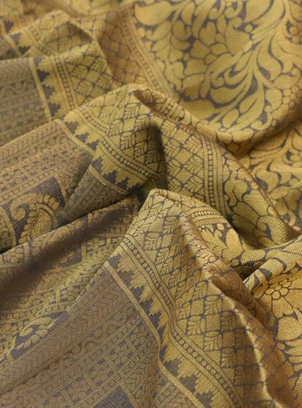 Art chiffon saree grey shade with allover zari woven brocade weaves and zari woven border - {{ collection.title }} by Prashanti Sarees