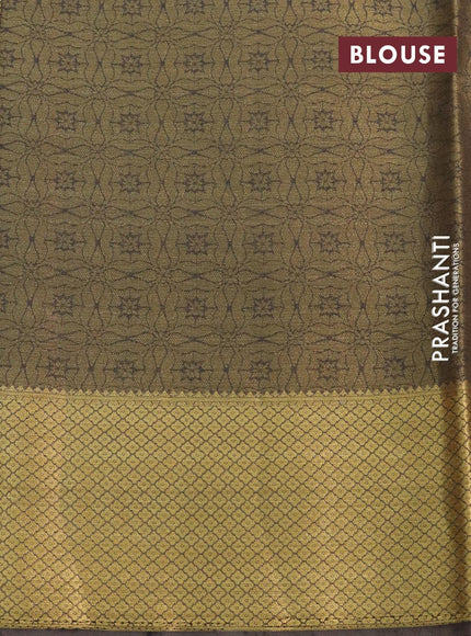 Art chiffon saree grey with allover zari woven brocade weaves and zari woven border - {{ collection.title }} by Prashanti Sarees