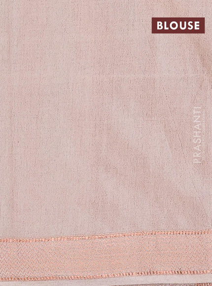 Bamboo silk saree grey shade with allover copper zari woven butta weaves and zari woven border - {{ collection.title }} by Prashanti Sarees