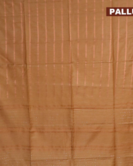 Bamboo silk saree mustard yellow with allover copper zari weaves and copper zari woven border - {{ collection.title }} by Prashanti Sarees