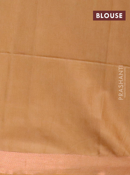 Bamboo silk saree mustard yellow with allover copper zari weaves and copper zari woven border - {{ collection.title }} by Prashanti Sarees