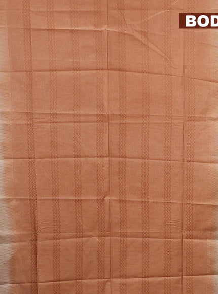 Bamboo silk saree pale orange and sandal with allover thread weaves and sequin work pallu - {{ collection.title }} by Prashanti Sarees