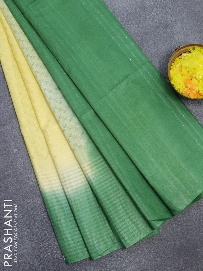 Bottle green and mustard Kalyani Cotton Gadwal saree, soft and smooth  cotton pattu saree, cotton pattu saree