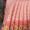 Banarasi kota saree light pink with allover zig zag zari weaves and floral design printed border - {{ collection.title }} by Prashanti Sarees