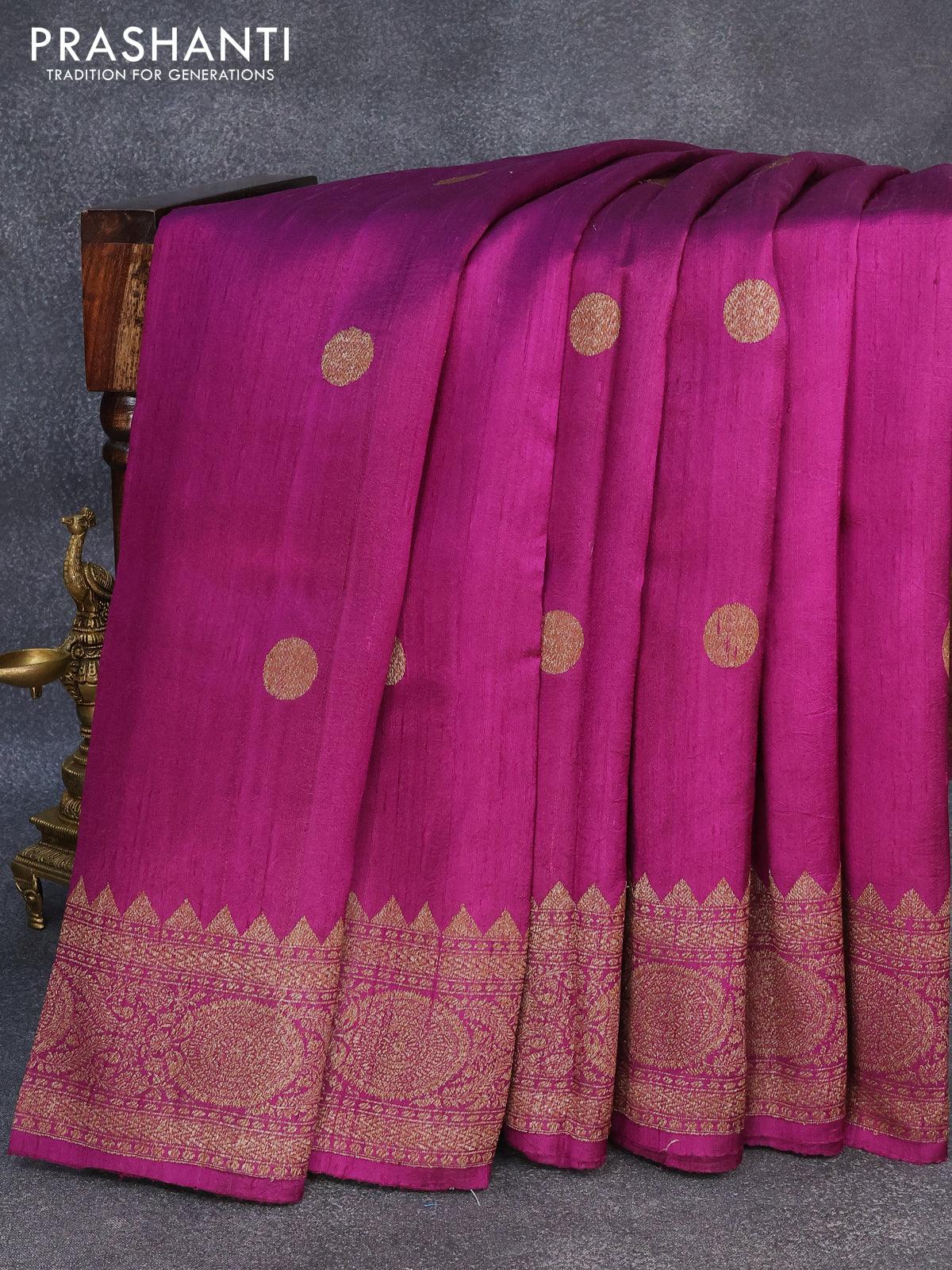 Pochampally silk saree dark pink and mustard yellow with allover ikat – Prashanti  Sarees