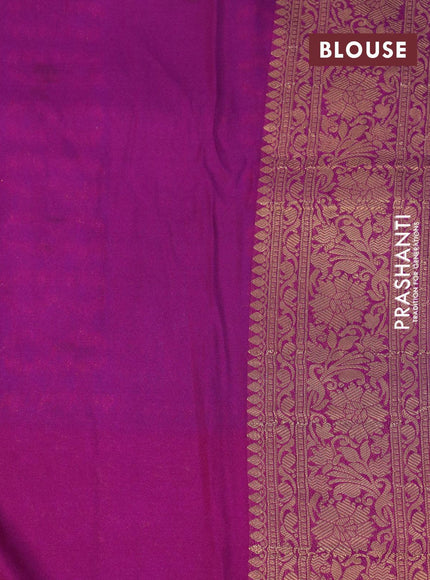 Banarasi semi crepe silk saree light blue and purple with allover zari weaves and zari woven border - {{ collection.title }} by Prashanti Sarees