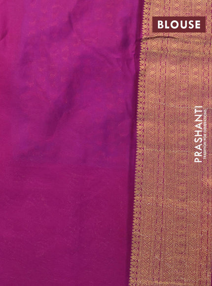 Banarasi semi crepe silk saree light blue and purple with allover zari woven paisley butta weaves and long zari woven border - {{ collection.title }} by Prashanti Sarees