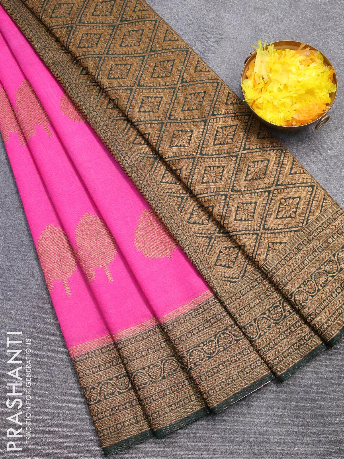 Buy Dupion fancy saree | Peach Color | Kaladhar Sarees and Fabrics