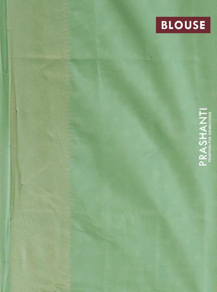 Banarasi softy silk saree pastel green shade and green with allover zari weaves & floral digital prints and zari woven border - {{ collection.title }} by Prashanti Sarees