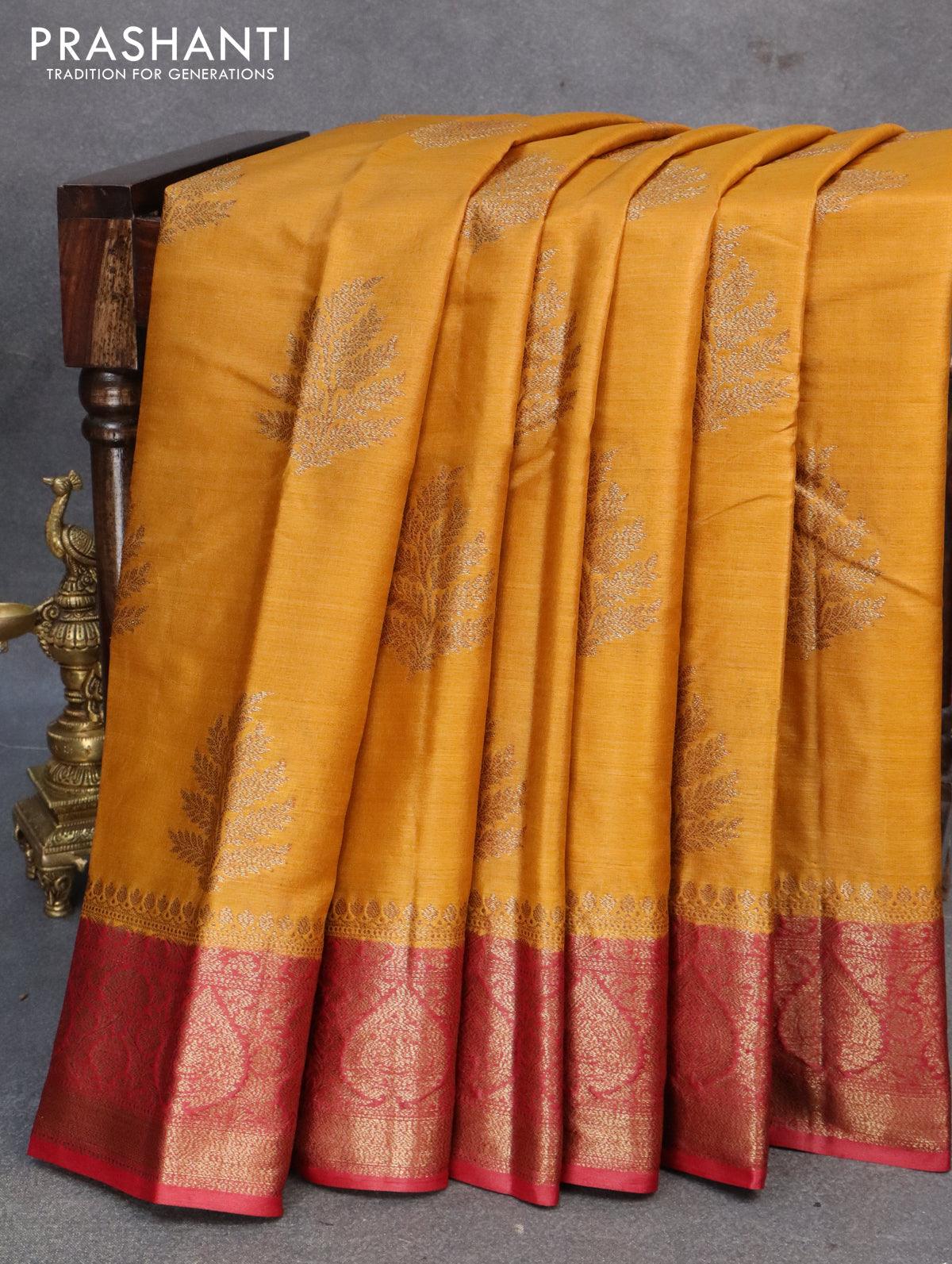 Plain Banarasi Silk Saree with Blouse Piece, Length: 6.3 m at Rs 875 in  Surat