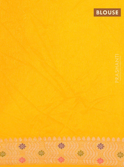 Bandhani saree red and mango yellow with bandhani prints and banarasi style mina border - {{ collection.title }} by Prashanti Sarees