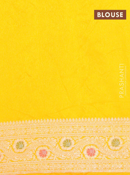 Bandhani saree red and yellow with bandhani prints and banarasi style mina border - {{ collection.title }} by Prashanti Sarees