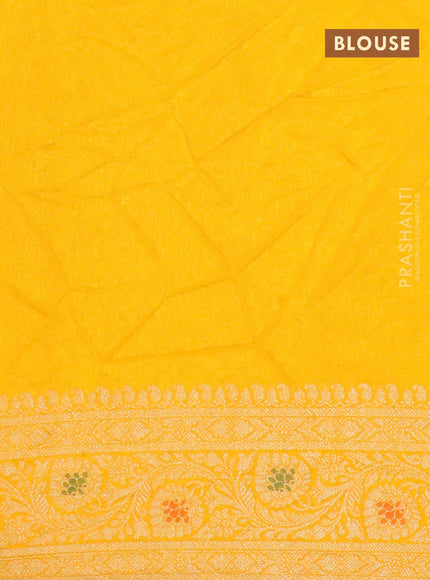 Bandhani saree red and yellow with bandhani prints and banarasi style mina border - {{ collection.title }} by Prashanti Sarees